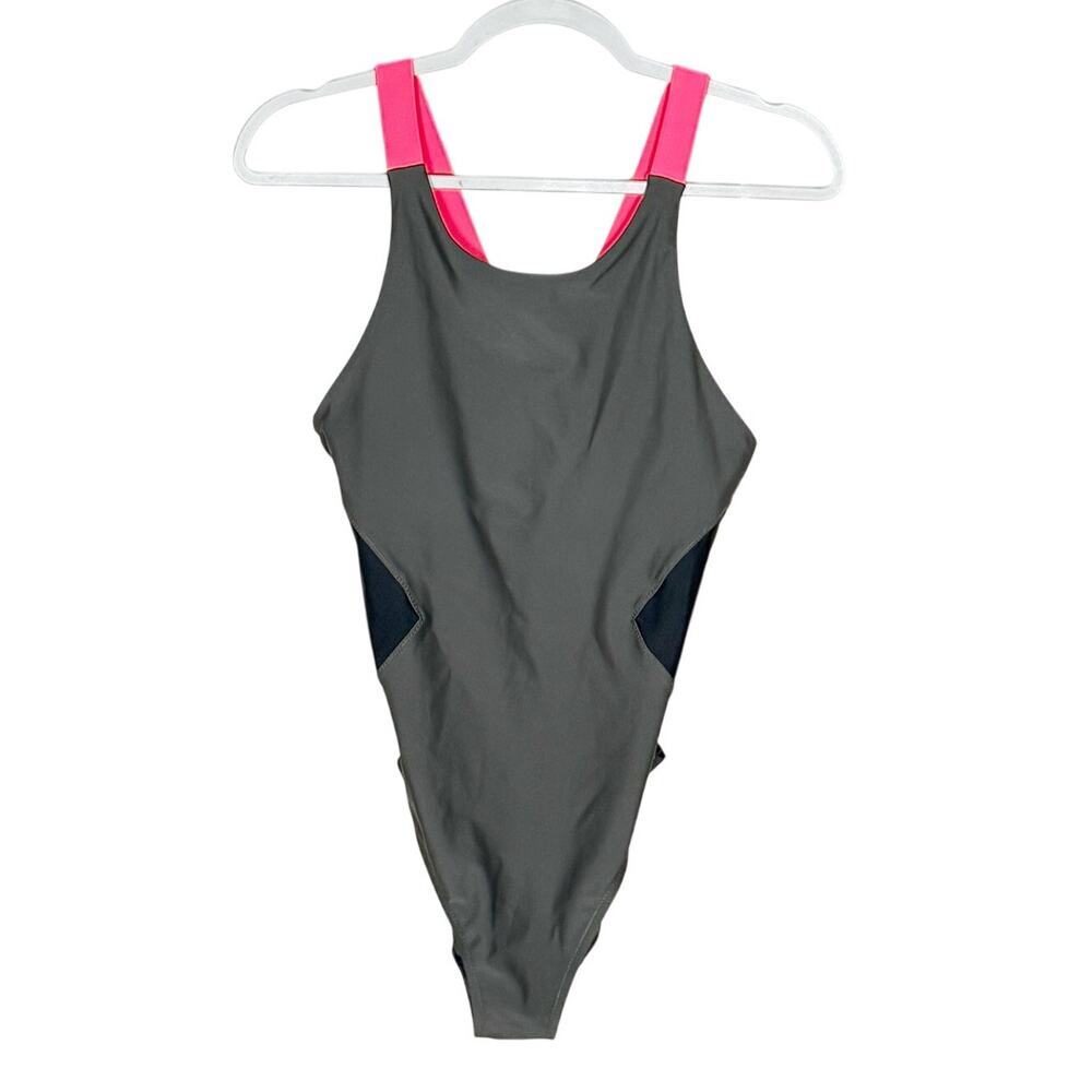 Sweaty Betty One Piece Swimsuit Sport Color Block Bathing Suit Green Size Small